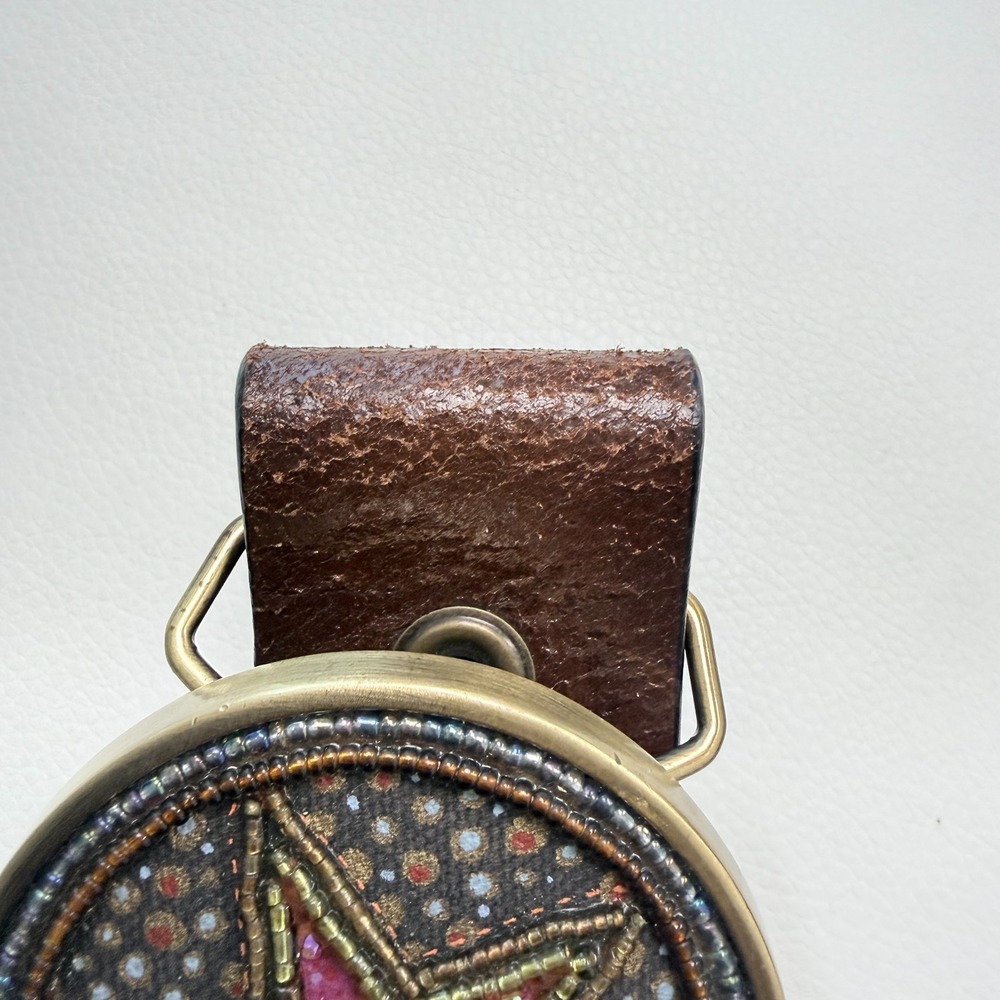 Natural Life Boho Western Leather Belt Pink Star Festival Rockstar Size S/M - Picture 5 of 8